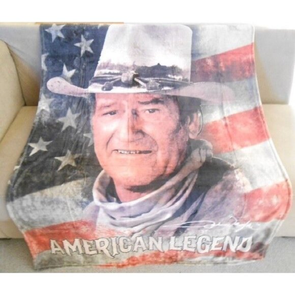 New John Wayne American Legend Plush Gift Throw Blanket The Duke Western Movie - Picture 1 of 4